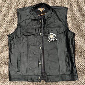 Vance VL914 Men's Black Premium Motorcycle Vest